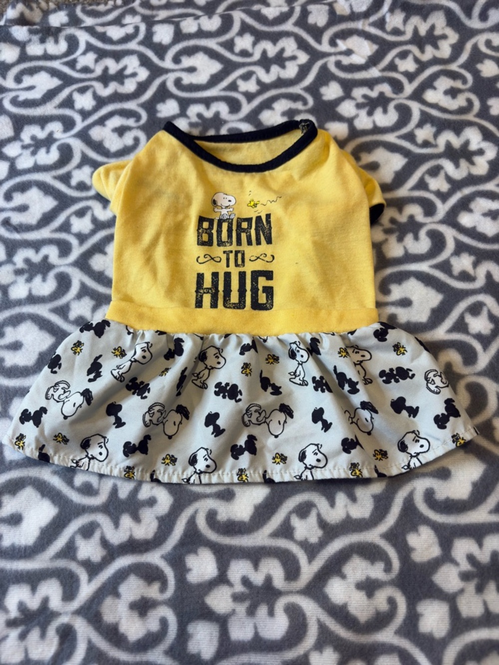 Yellow "Born to Hug" Snoopy Dress